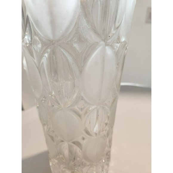 Vtg 70's Hermanova Hut Glass Ovoid Paneled Frosted Vase No.20379 Excellent Boho - Picture 3 of 6